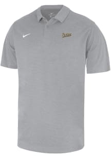 Nike Purdue Boilermakers Mens Grey Vintage Script Heather Short Sleeve Polo