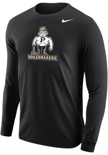 Nike Purdue Boilermakers Black Vintage Pete Logo Long Sleeve T Shirt