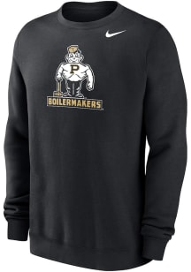 Nike Purdue Boilermakers Mens Black Vintage Pete Logo Long Sleeve Crew Sweatshirt
