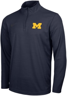 Nike Michigan Wolverines Mens Blue Intensity Long Sleeve Qtr Zip Pullover