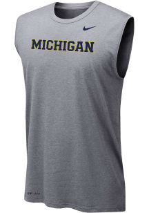 Nike Michigan Wolverines Mens Grey Legend Short Sleeve Tank Top