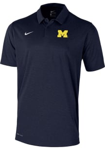 Nike Michigan Wolverines Mens Blue Heather Short Sleeve Polo