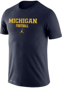 Nike Michigan Wolverines Blue Jordan Football Legend Short Sleeve T Shirt