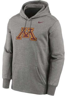 Nike Minnesota Golden Gophers Mens Grey Primary Logo Therma Hood