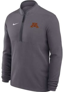 Nike Minnesota Golden Gophers Mens Grey Primary Logo Victory Long Sleeve Qtr Zip Pullover
