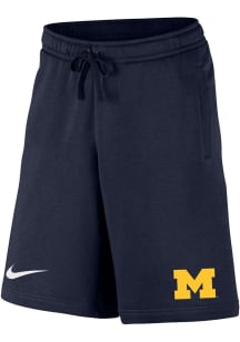 Nike Michigan Wolverines Mens Blue Club Fleece Shorts