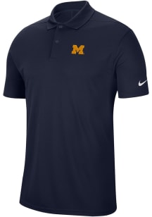 Nike Michigan Wolverines Mens Blue Victory Solid Short Sleeve Polo
