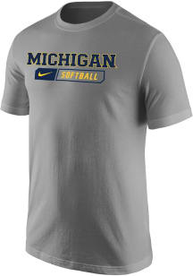 Nike Michigan Wolverines Grey Core Graphic Design Style Short Sleeve T Shirt