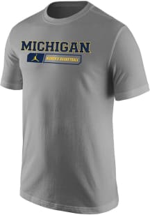 Nike Michigan Wolverines Grey Womens Basketball Jordan Core Short Sleeve T Shirt