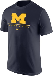Nike Michigan Wolverines Blue Baseball Core Short Sleeve T Shirt