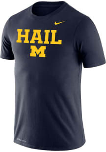 Nike Michigan Wolverines Blue Legend Design Style Short Sleeve T Shirt