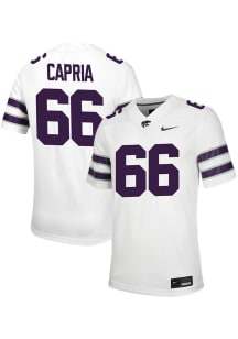 Michael Capria  Nike K-State Wildcats White NIL Game Football Jersey