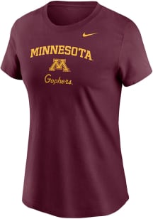 Nike Minnesota Golden Gophers Womens Maroon Gophers Short Sleeve T-Shirt