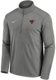 Nike Minnesota State Mankato Mavericks Mens Grey Pacer Primary Team Logo Long Sleeve Qtr Zip Pullo..