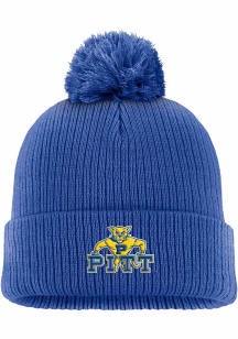 Nike Pitt Panthers Blue Peak Cuff Pom Design Mens Knit Hat
