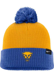 Nike Pitt Panthers Blue Peak Cuff Pom Mens Knit Hat