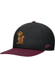 Nike Minnesota Golden Gophers Black Colorblock Pro Flat Bill Mens Snapback Hat