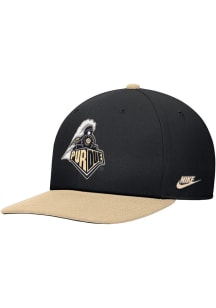 Nike Purdue Boilermakers Black Colorblock Pro Flat Bill Mens Snapback Hat