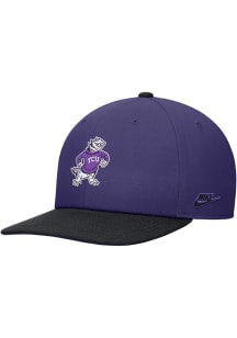 Nike TCU Horned Frogs Purple Colorblock Pro Flat Bill Mens Snapback Hat