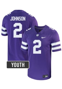 Avery Johnson K-State Wildcats Youth Purple Nike NIL Game Football Jersey