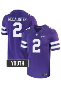 Colby McCalister K-State Wildcats Youth Purple Nike NIL Game Football Jersey