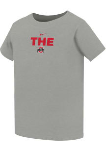 Nike Ohio State Buckeyes Toddler Grey Cotton Short Sleeve T-Shirt