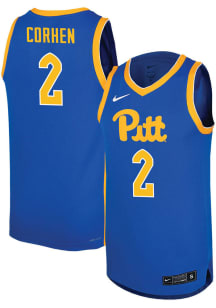 Cam Corhen   Pitt Panthers Blue Basketball NIL Name And Number Jersey