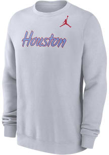 Nike Houston Cougars Mens White Throwback Wordmark Club Long Sleeve Crew Sweatshirt