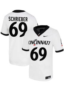 JP Schrieber  Nike Cincinnati Bearcats White Football NIL Game Football Jersey