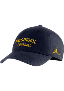Nike Michigan Wolverines Campus Design Wordmark Adjustable Hat - Blue
