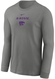 Nike K-State Wildcats Grey Practice Dri-FIT Long Sleeve T-Shirt