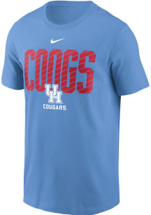 Nike Houston Cougars Flat Name Logo Short Sleeve T Shirt - Houston Blue