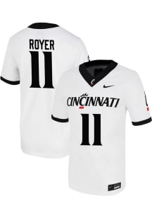 Joe Royer  Nike Cincinnati Bearcats White Football NIL Game Name And Number Football Jersey