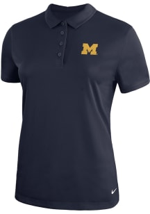 Nike Michigan Wolverines Womens Blue Victory Short Sleeve Polo Shirt