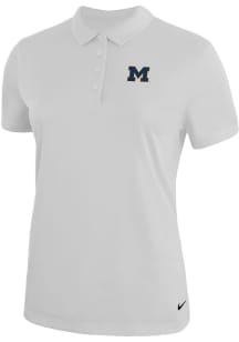 Nike Michigan Wolverines Womens White Victory Short Sleeve Polo Shirt