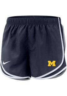 Nike Michigan Wolverines Womens Blue Tempo Shorts