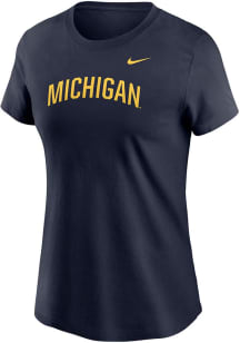 Nike Michigan Wolverines Womens Blue Arch Core Short Sleeve T-Shirt