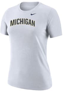Nike Michigan Wolverines Womens White Arch Core Short Sleeve T-Shirt