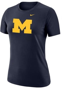Nike Michigan Wolverines Womens Blue Logo Core Short Sleeve T-Shirt