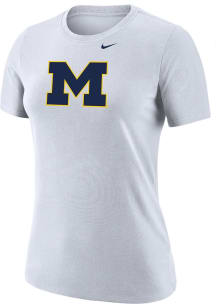 Nike Michigan Wolverines Womens White Logo Core Short Sleeve T-Shirt