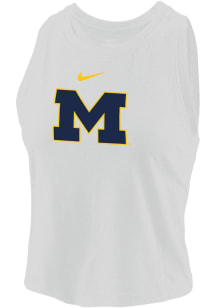 Nike Michigan Wolverines Womens White Dri-Fit Cotton Tank Top