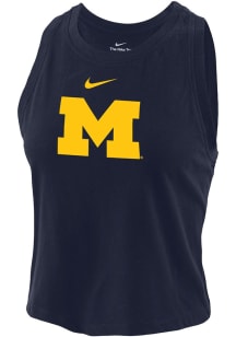 Nike Michigan Wolverines Womens Blue Dri-Fit Cotton Tank Top