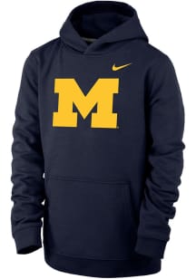 Nike Michigan Wolverines Youth Blue Primary Logo Long Sleeve Hoodie