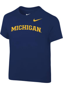 Nike Michigan Wolverines Toddler Blue Arch Wordmark Design Short Sleeve T-Shirt