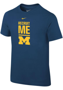 Nike Michigan Wolverines Boys Blue Recruit Short Sleeve T-Shirt