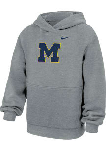 Nike Michigan Wolverines Youth Grey Primary Long Sleeve Hoodie