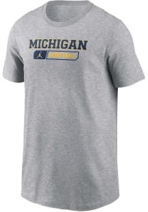 Nike Michigan Wolverines Youth Grey Basketball Jordan Short Sleeve T-Shirt