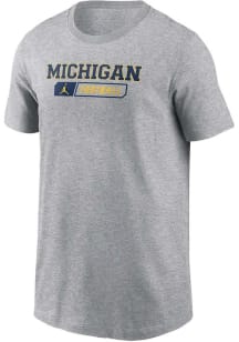 Nike Michigan Wolverines Youth Grey Football Jordan Short Sleeve T-Shirt