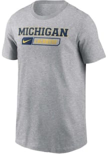 Nike Michigan Wolverines Youth Grey Lacrosse Jordan Short Sleeve T-Shirt
