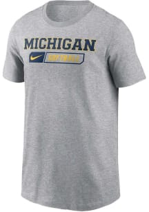 Nike Michigan Wolverines Youth Grey Softball Jordan Short Sleeve T-Shirt